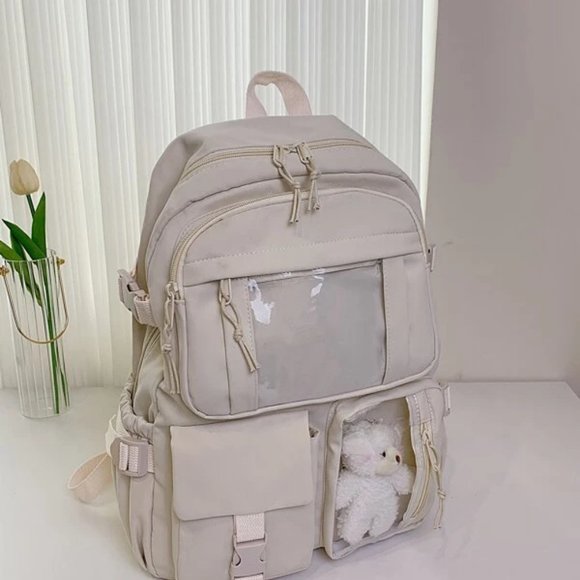 Release Buckle Decor Functional Backpack